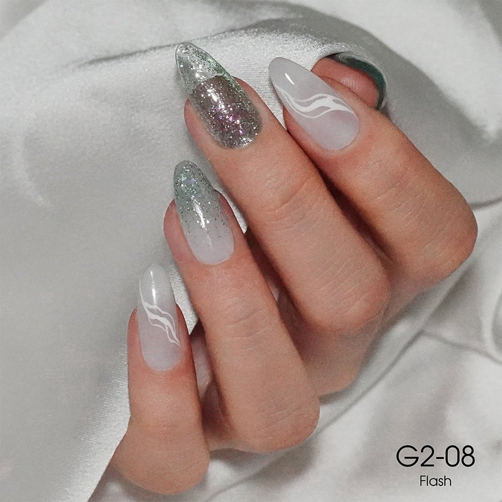 LAVIS Glitter G02 - 08 - Gel Polish 0.5 oz - Pillow Talk Collection - DTK Nail Supply
