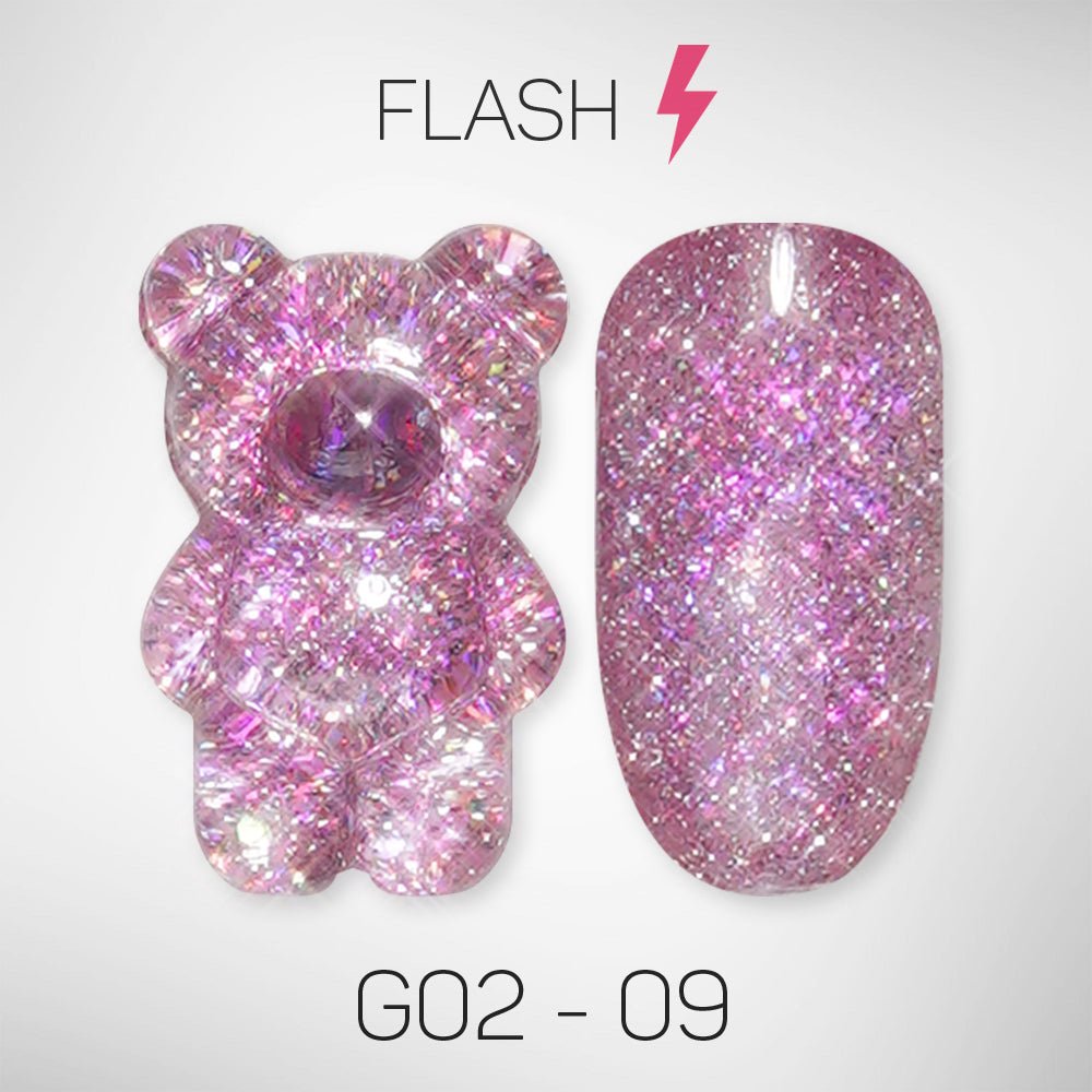 LAVIS Glitter G02 - 09 - Gel Polish 0.5 oz - Pillow Talk Collection - DTK Nail Supply