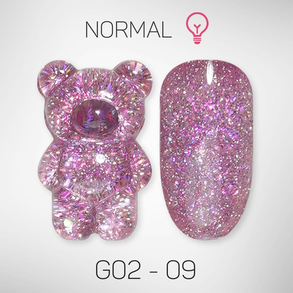 LAVIS Glitter G02 - 09 - Gel Polish 0.5 oz - Pillow Talk Collection - DTK Nail Supply