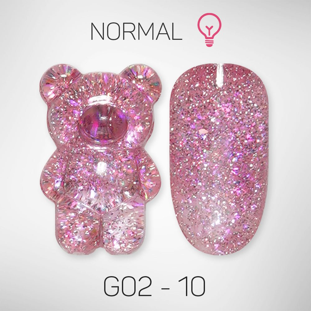 LAVIS Glitter G02 - 10 - Gel Polish 0.5 oz - Pillow Talk Collection - DTK Nail Supply