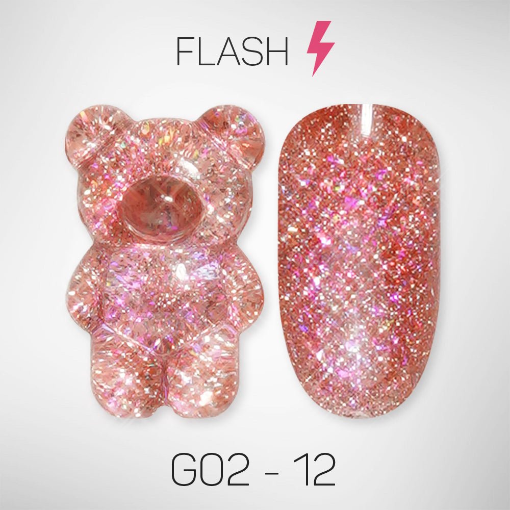 LAVIS Glitter G02 - 12 - Gel Polish 0.5 oz - Pillow Talk Collection - DTK Nail Supply