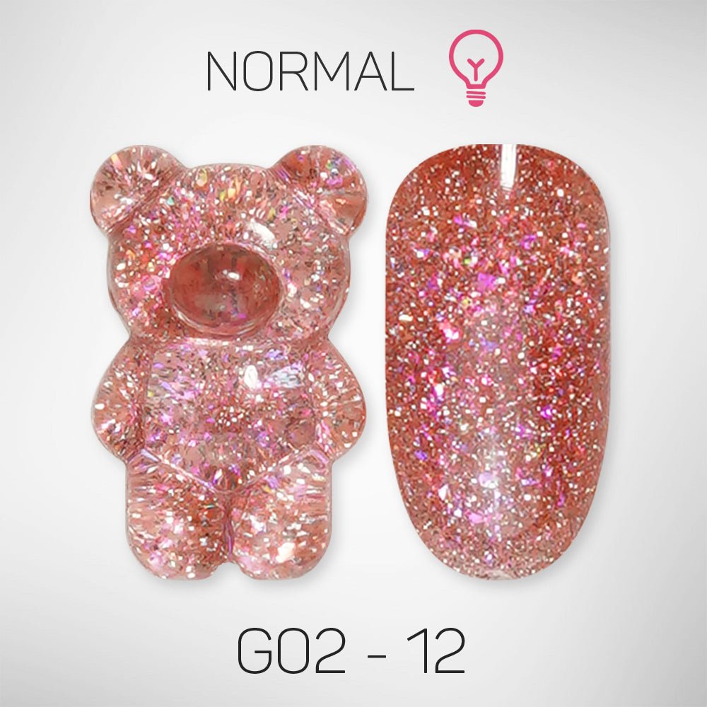 LAVIS Glitter G02 - 12 - Gel Polish 0.5 oz - Pillow Talk Collection - DTK Nail Supply