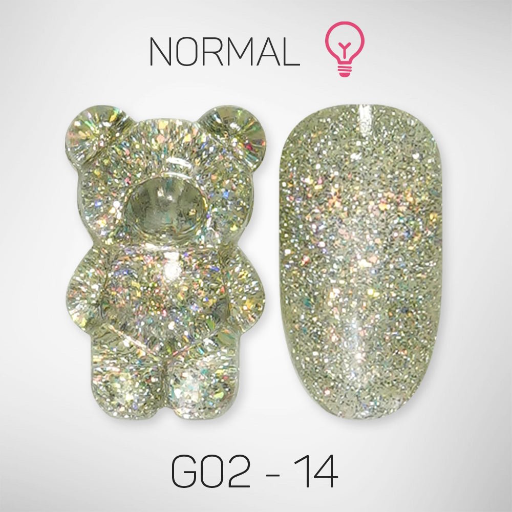 LAVIS Glitter G02 - 14 - Gel Polish 0.5 oz - Pillow Talk Collection - DTK Nail Supply