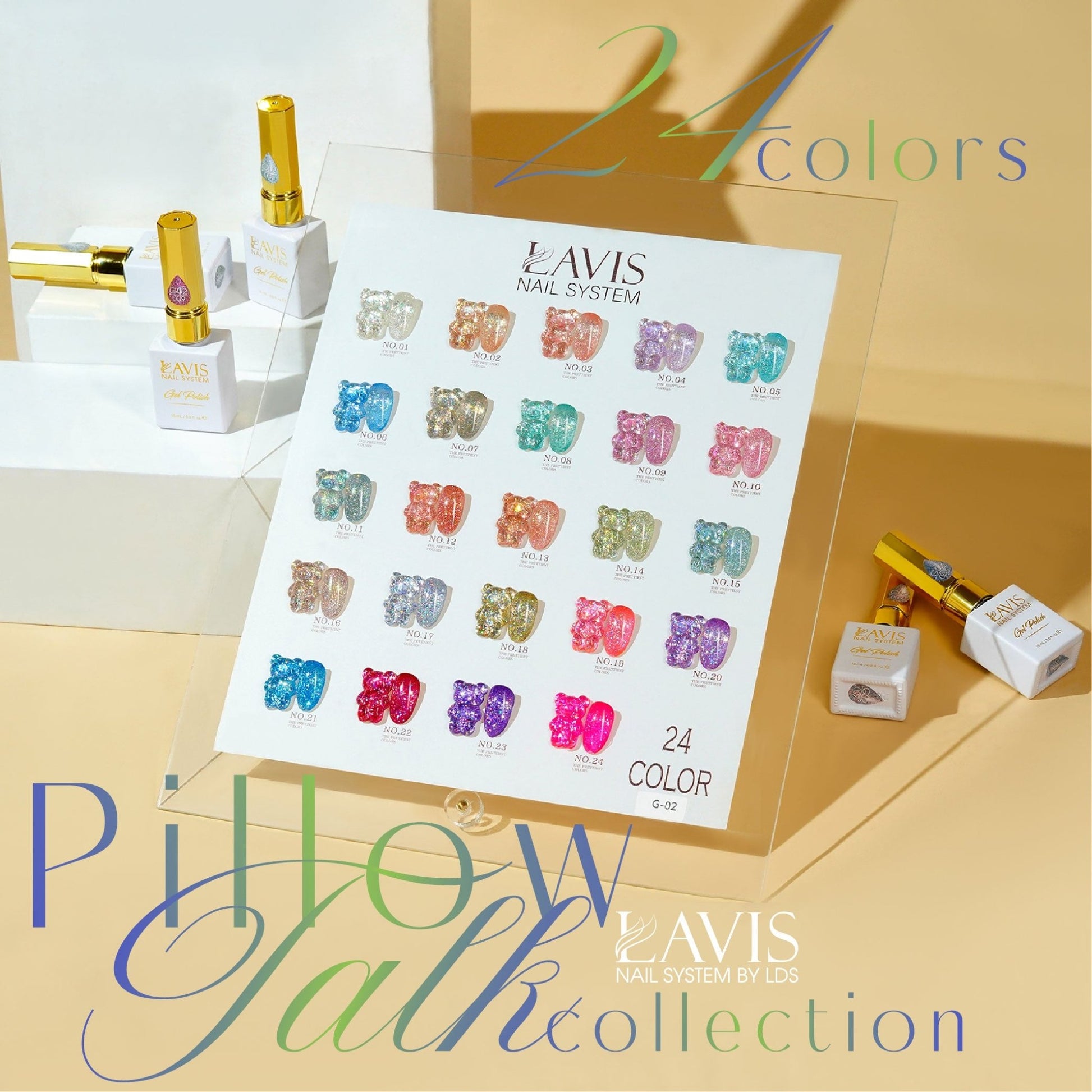 LAVIS Glitter G02 - 14 - Gel Polish 0.5 oz - Pillow Talk Collection - DTK Nail Supply