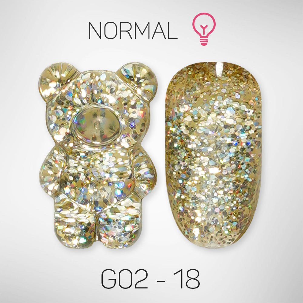 LAVIS Glitter G02 - 18 - Gel Polish 0.5 oz - Pillow Talk Collection - DTK Nail Supply