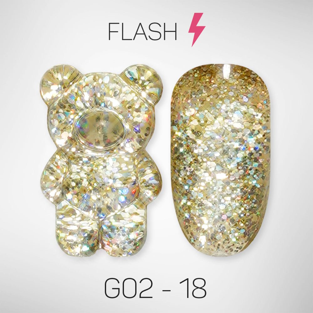 LAVIS Glitter G02 - 18 - Gel Polish 0.5 oz - Pillow Talk Collection - DTK Nail Supply