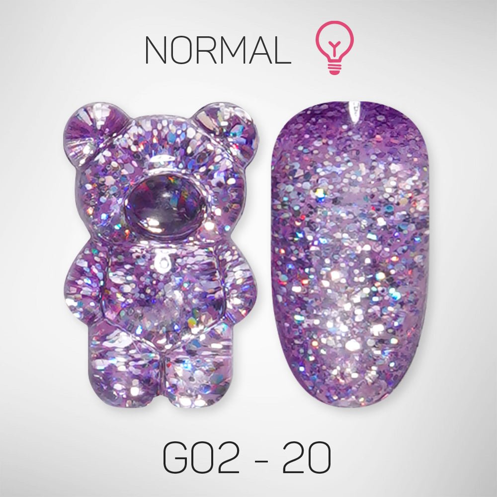 LAVIS Glitter G02 - 20 - Gel Polish 0.5 oz - Pillow Talk Collection - DTK Nail Supply