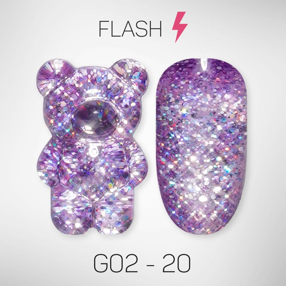 LAVIS Glitter G02 - 20 - Gel Polish 0.5 oz - Pillow Talk Collection - DTK Nail Supply