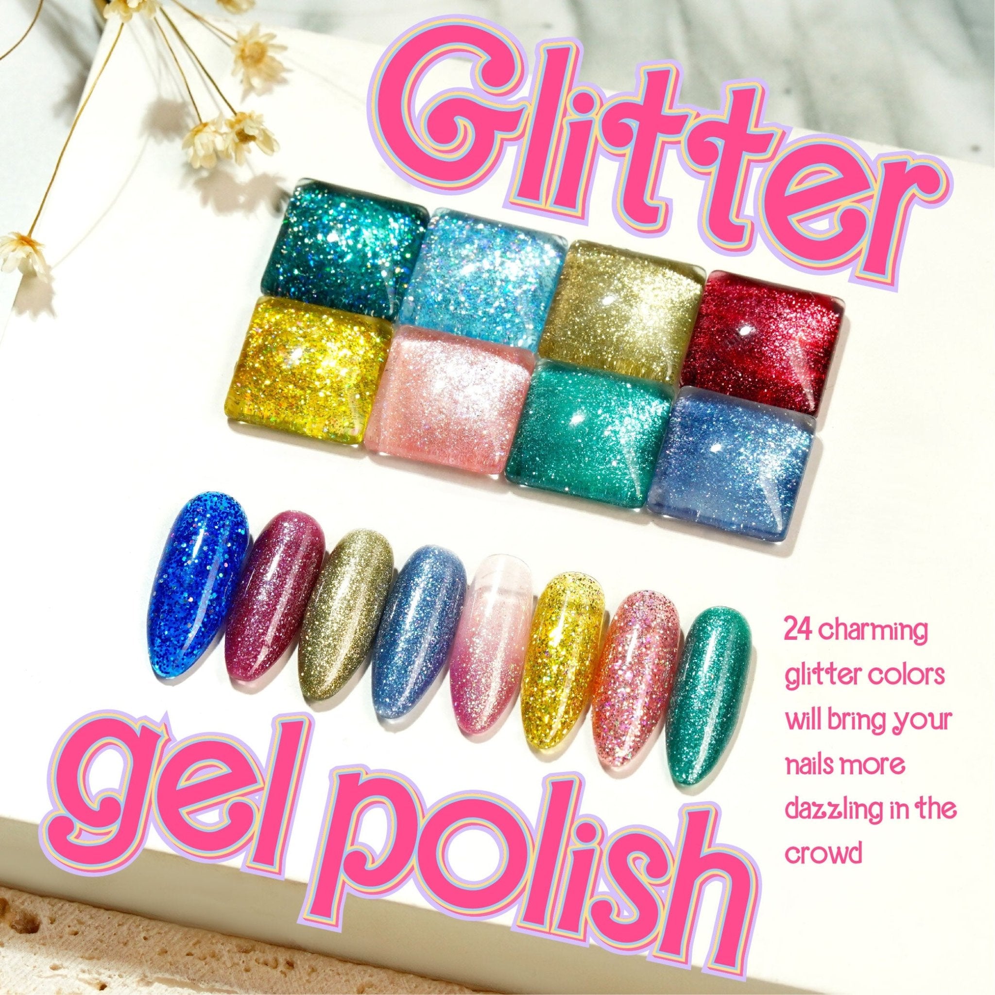 LAVIS Glitter G03 - 12 - Gel Polish 0.5 oz - Barbie Collection - DTK Nail Supply