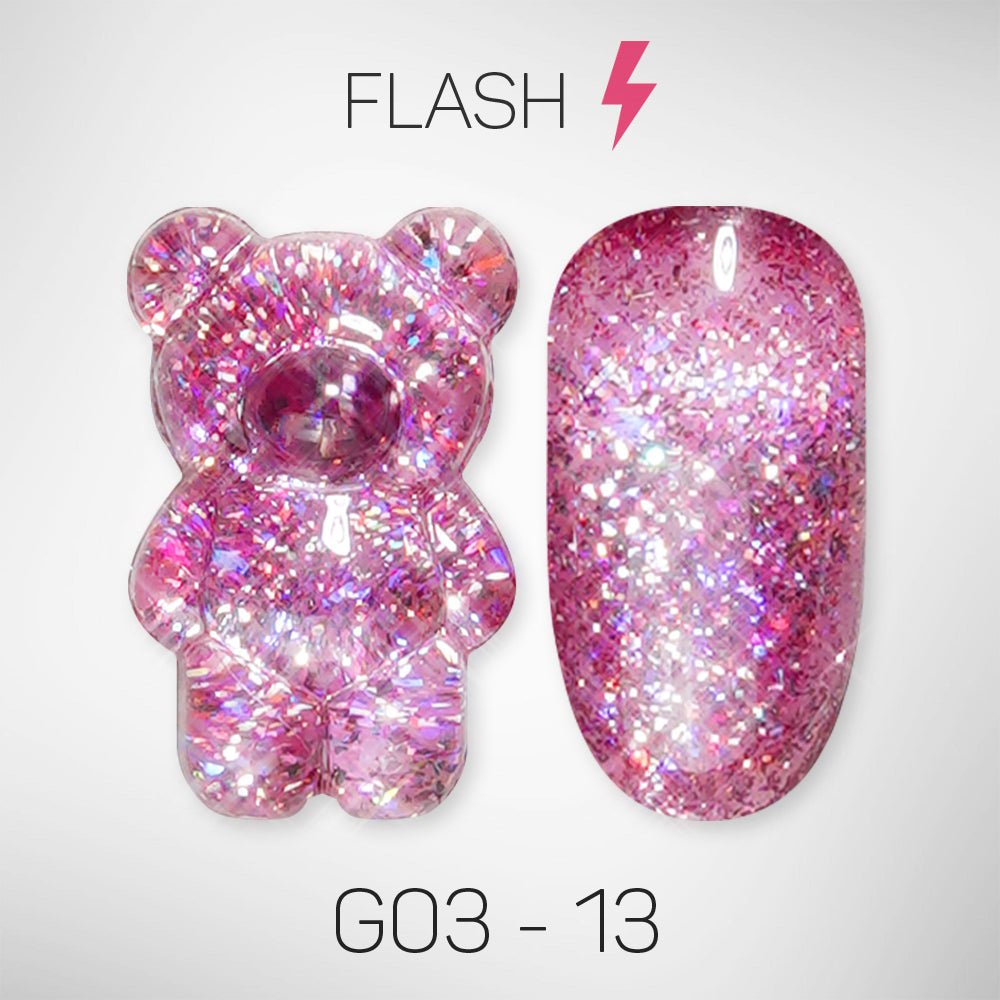 LAVIS Glitter G03 - 13 - Gel Polish 0.5 oz - Barbie Collection - DTK Nail Supply