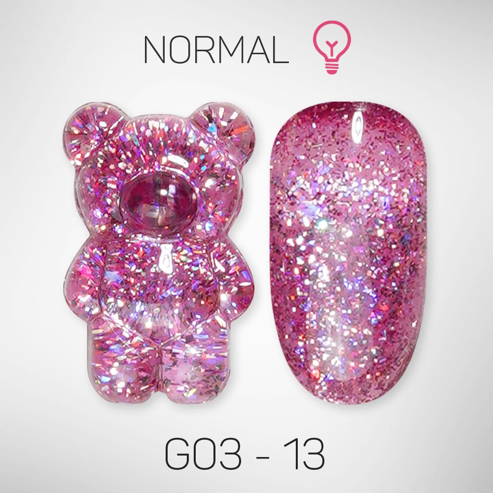 LAVIS Glitter G03 - 13 - Gel Polish 0.5 oz - Barbie Collection - DTK Nail Supply
