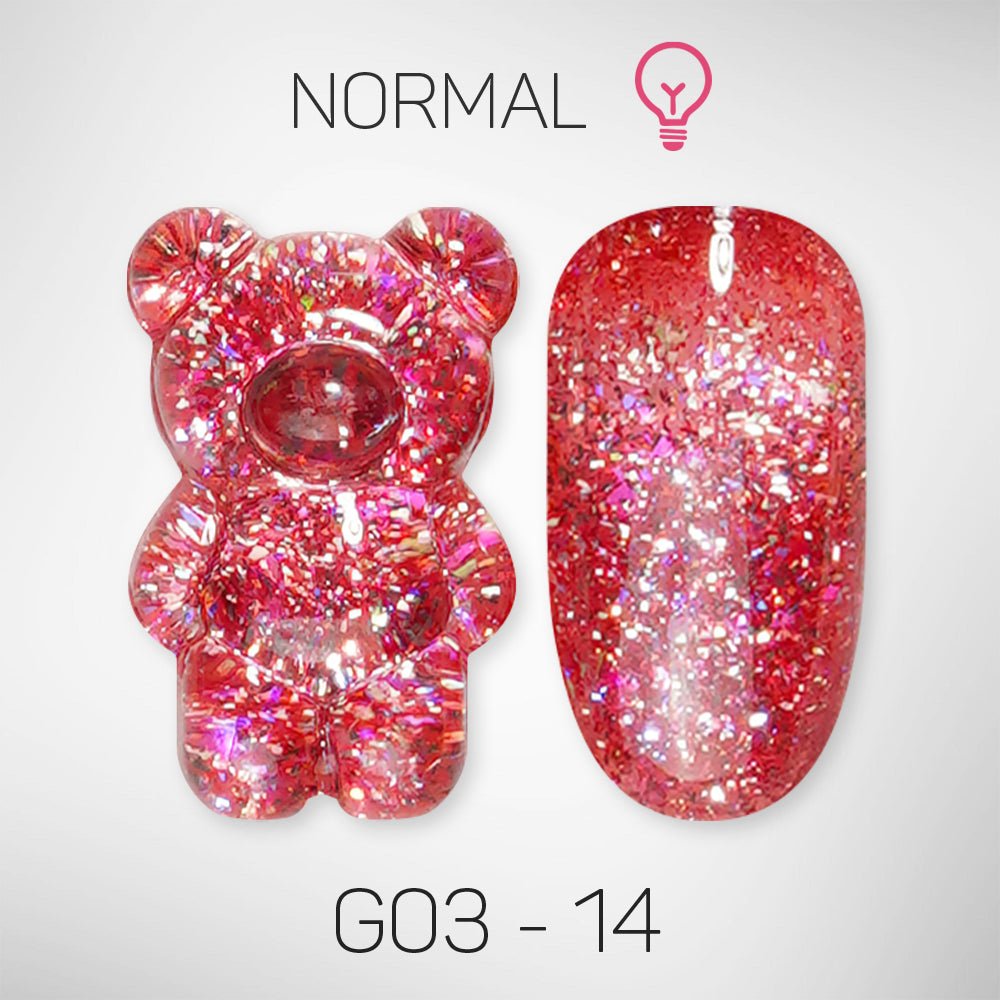 LAVIS Glitter G03 - 14 - Gel Polish 0.5 oz - Barbie Collection - DTK Nail Supply