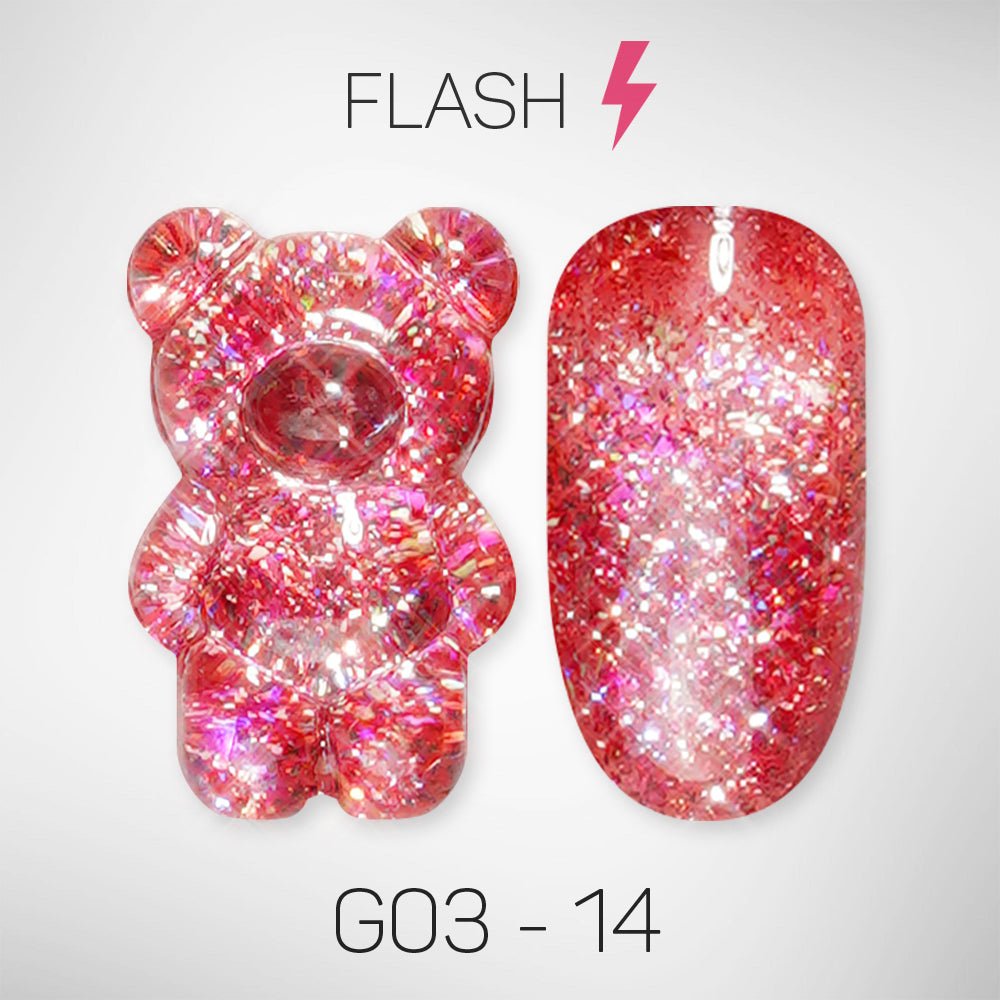 LAVIS Glitter G03 - 14 - Gel Polish 0.5 oz - Barbie Collection - DTK Nail Supply
