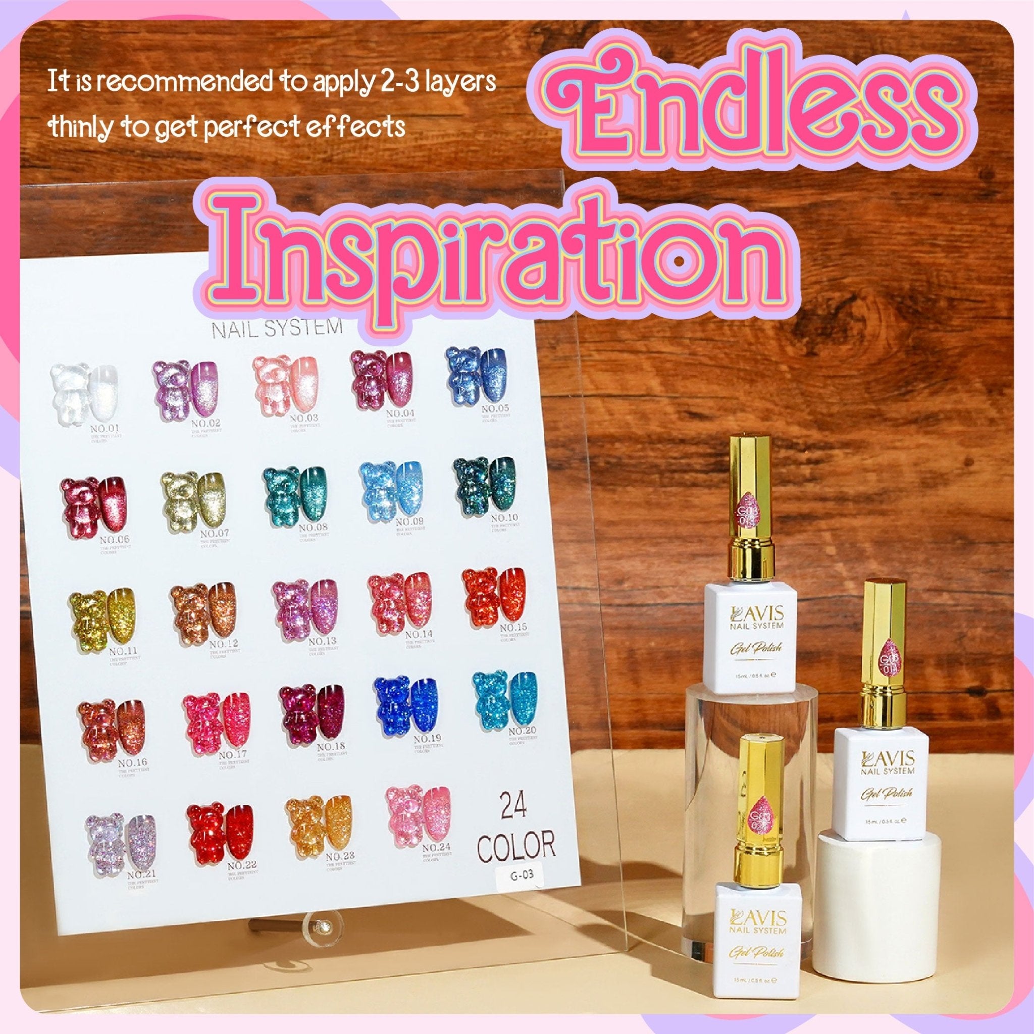 LAVIS Glitter G03 - 15 - Gel Polish 0.5 oz - Barbie Collection - DTK Nail Supply