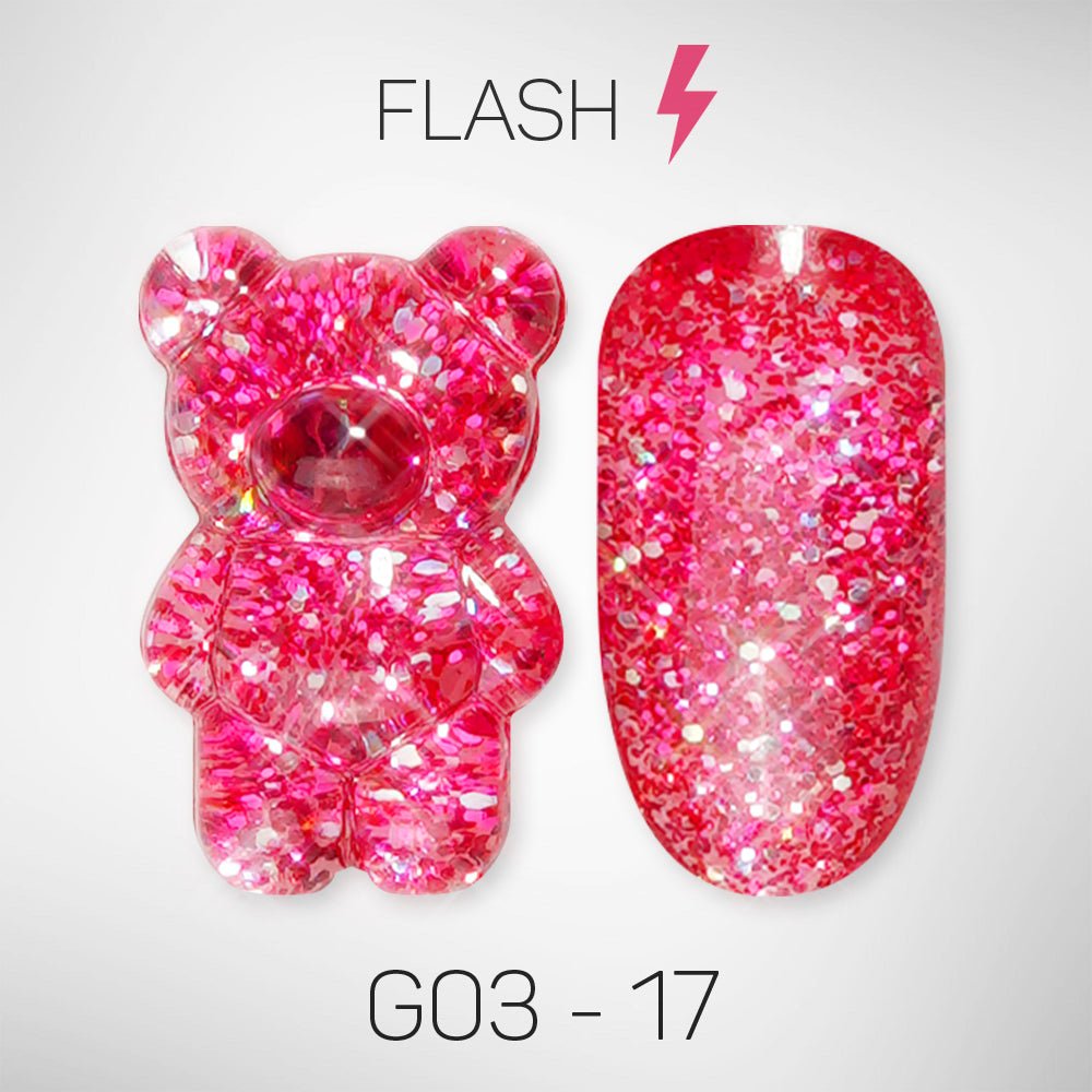 LAVIS Glitter G03 - 17 - Gel Polish 0.5 oz - Barbie Collection - DTK Nail Supply