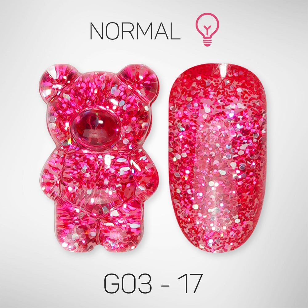 LAVIS Glitter G03 - 17 - Gel Polish 0.5 oz - Barbie Collection - DTK Nail Supply