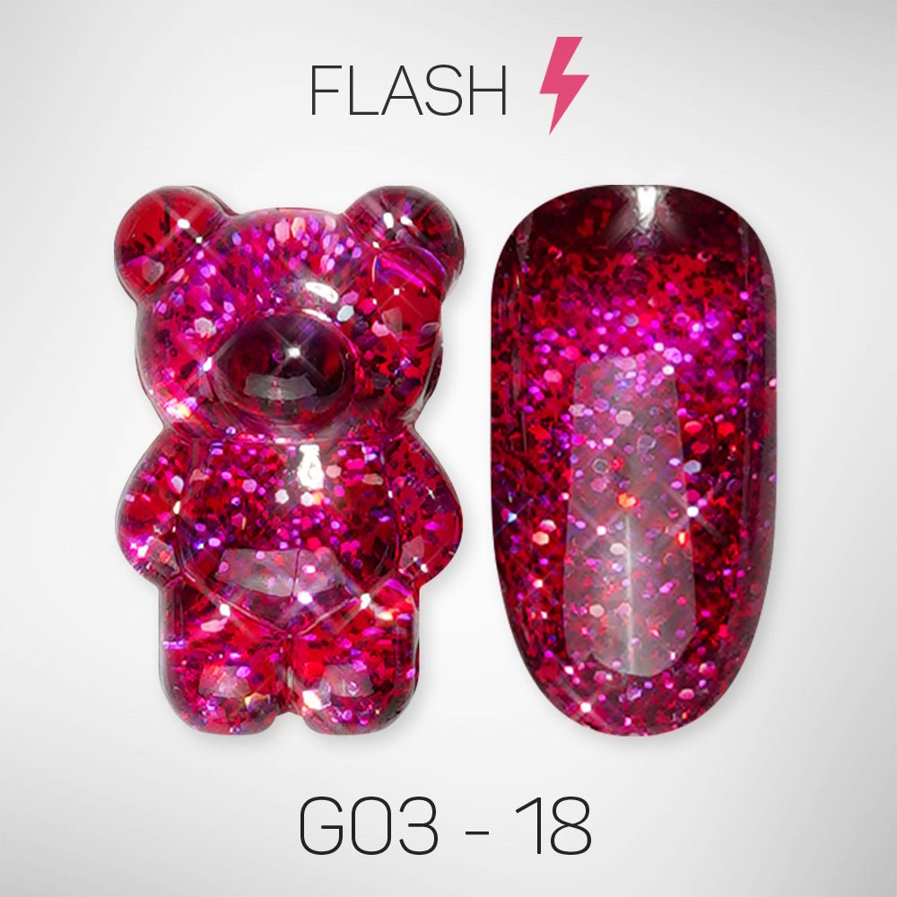 LAVIS Glitter G03 - 18 - Gel Polish 0.5 oz - Barbie Collection - DTK Nail Supply