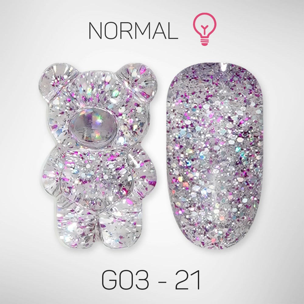 LAVIS Glitter G03 - 21 - Gel Polish 0.5 oz - Barbie Collection - DTK Nail Supply