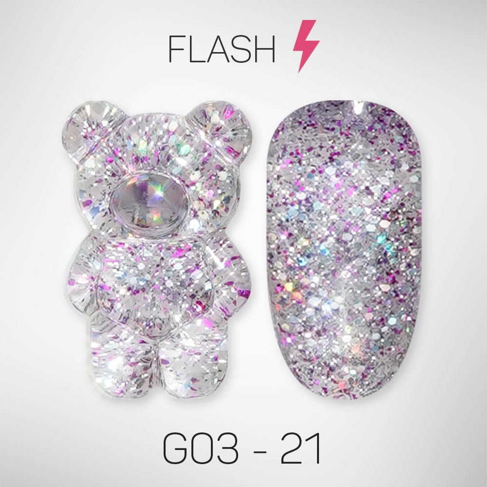 LAVIS Glitter G03 - 21 - Gel Polish 0.5 oz - Barbie Collection - DTK Nail Supply