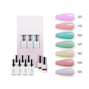 Lavis Holiday Collection: 7 Gel Polishes, 1 Base Gel, 1 Top Gel - Set 3 - 127, 115, 150, 147, 145, 128, 125 + BT - DTK Nail Supply