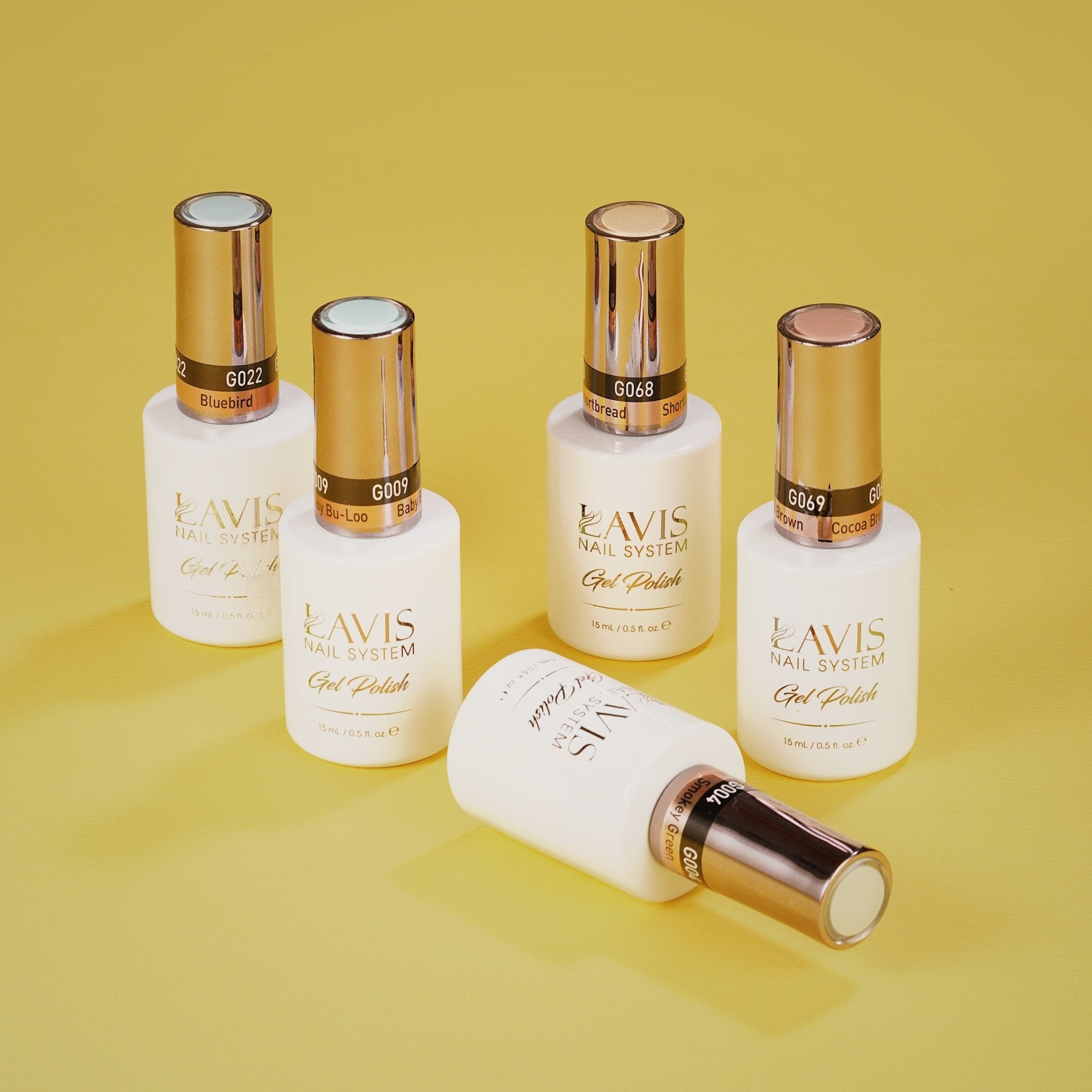 Lavis Holiday Collection: 7 Gel Polishes, 1 Base Gel, 1 Top Gel - SWEET TALK - 023; 069; 068; 022; 009; 004; 003 + BT - DTK Nail Supply