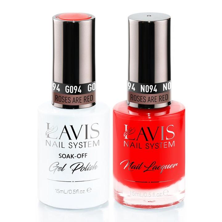 LAVIS Holiday Gift Bundle: 4 Gel & Lacquer, 1 Base Gel, 1 Top Gel - 094, 095, 108, 097 - DTK Nail Supply