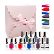 LAVIS Holiday Gift Bundle: 7 Gel & Lacquer, 1 Base Gel, 1 Top Gel - 054, 094, 095, 084, 083, 108, 079 - DTK Nail Supply