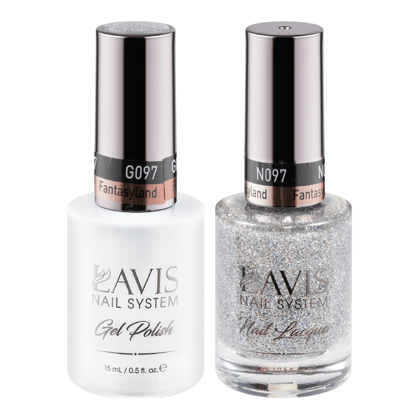 LAVIS Holiday Gift Bundle Set 21: 7 Gel & Lacquer, 1 Base Gel, 1 Top Gel - 097; 098; 099; 100; 102; 106; 107 - DTK Nail Supply