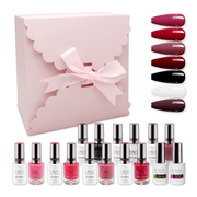 LAVIS Holiday Gift Bundle Set 24: 7 Gel & Lacquer, 1 Base Gel, 1 Top Gel - 027; 058; 016; 012; 042; 092; 091 - DTK Nail Supply
