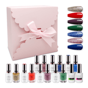 LAVIS Holiday Gift Bundle Set 25: 7 Gel & Lacquer, 1 Base Gel, 1 Top Gel - 094; 095; 108; 083; 101; 084; 104 - DTK Nail Supply