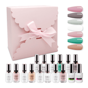 LAVIS Holiday Gift Bundle Set 5: 7 Gel & Lacquer, 1 Base Gel, 1 Top Gel - 117; 136; 153; 001; 135; 066; 140 - DTK Nail Supply