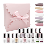 LAVIS Holiday Gift Bundle Set 6: 7 Gel & Lacquer, 1 Base Gel, 1 Top Gel - 124; 126; 122; 137; 018; 130; 075 - DTK Nail Supply