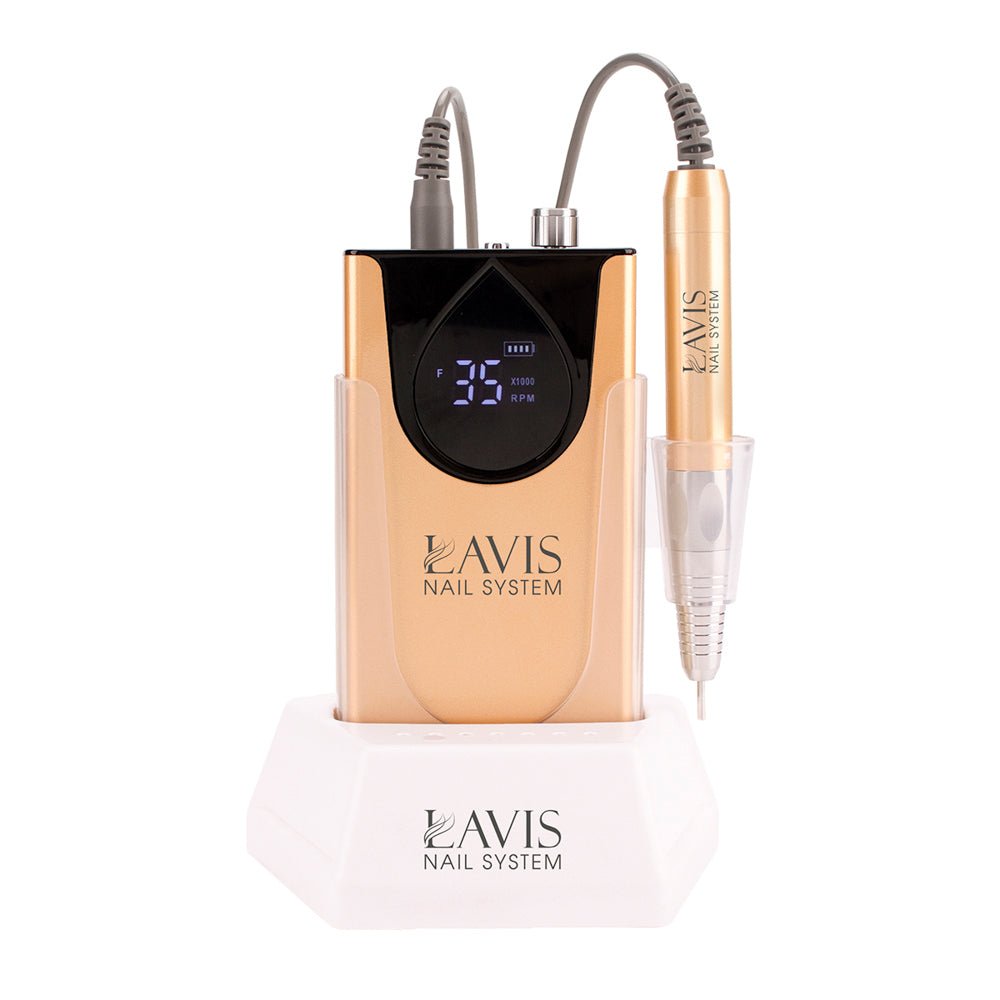 LAVIS Nail Drill - Gold - DTK Nail Supply