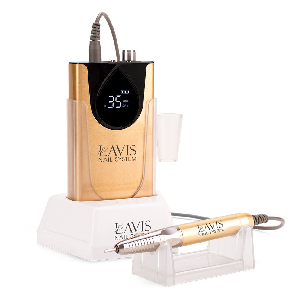 LAVIS Nail Drill - Gold - DTK Nail Supply