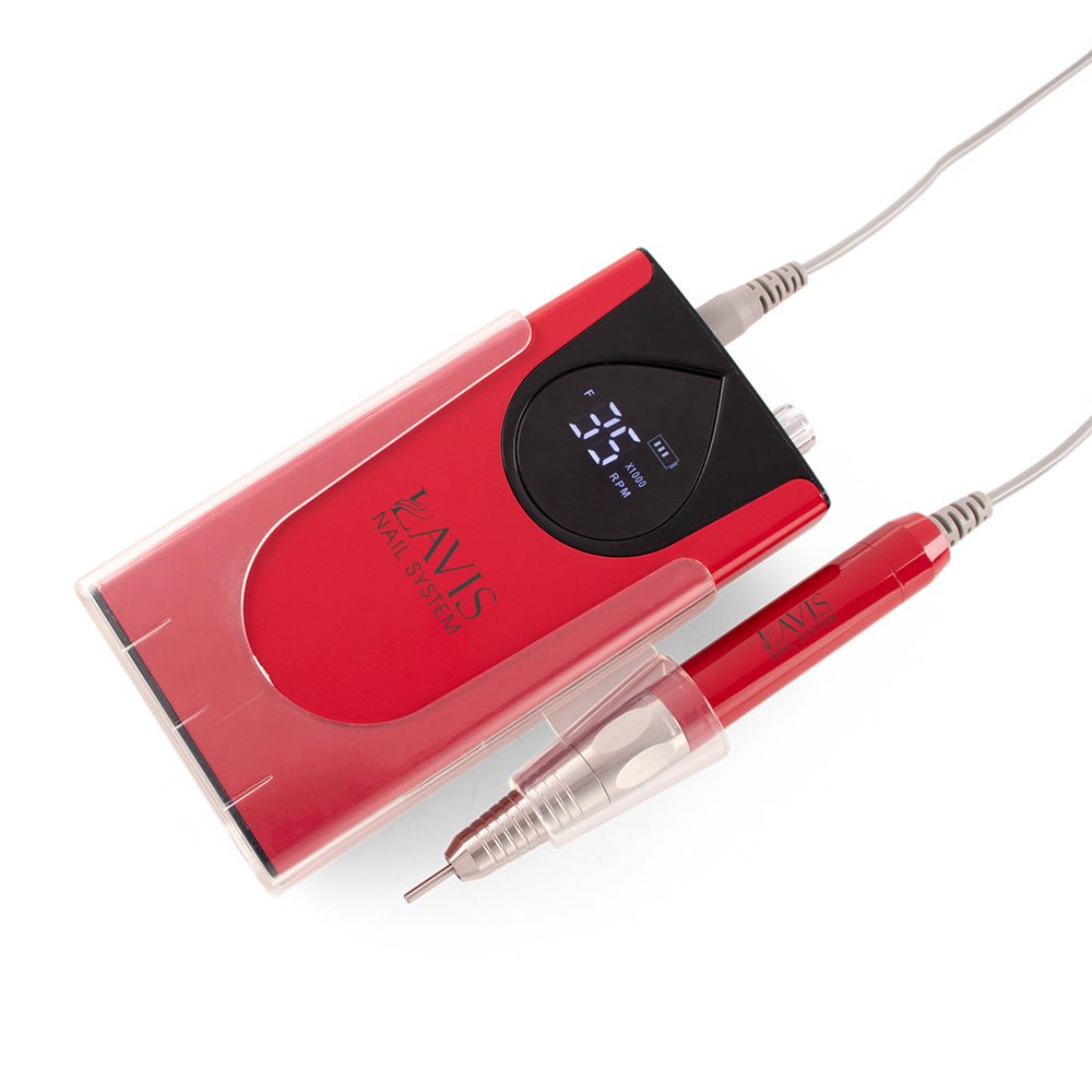 LAVIS Nail Drill - Red - DTK Nail Supply