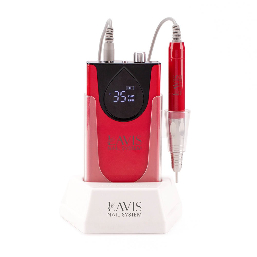 LAVIS Nail Drill - Red - DTK Nail Supply