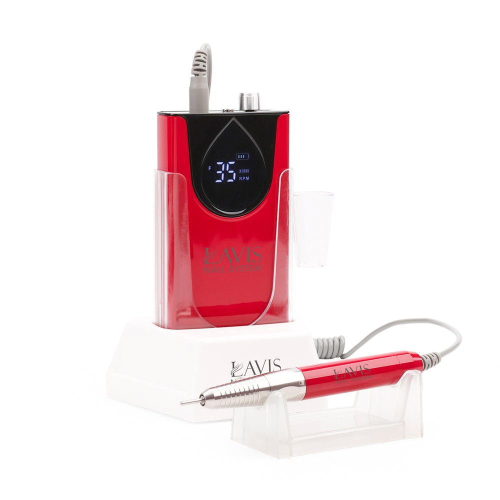 LAVIS Nail Drill - Red - DTK Nail Supply