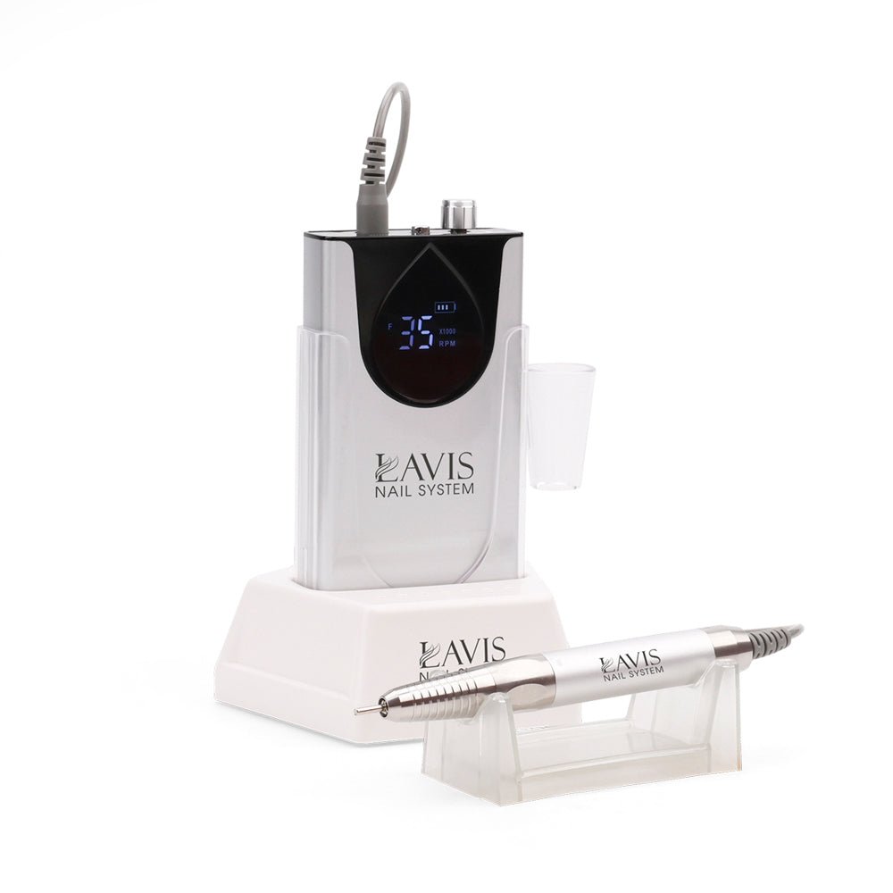 LAVIS Nail Drill - Silver - DTK Nail Supply