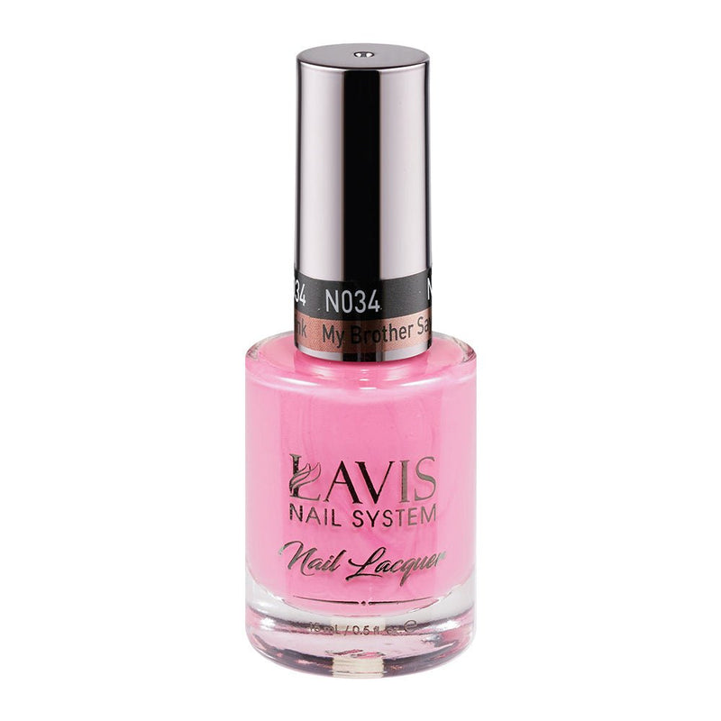 LAVIS Nail Lacquer - 034 My Brother Says Pink - DTK Nail Supply