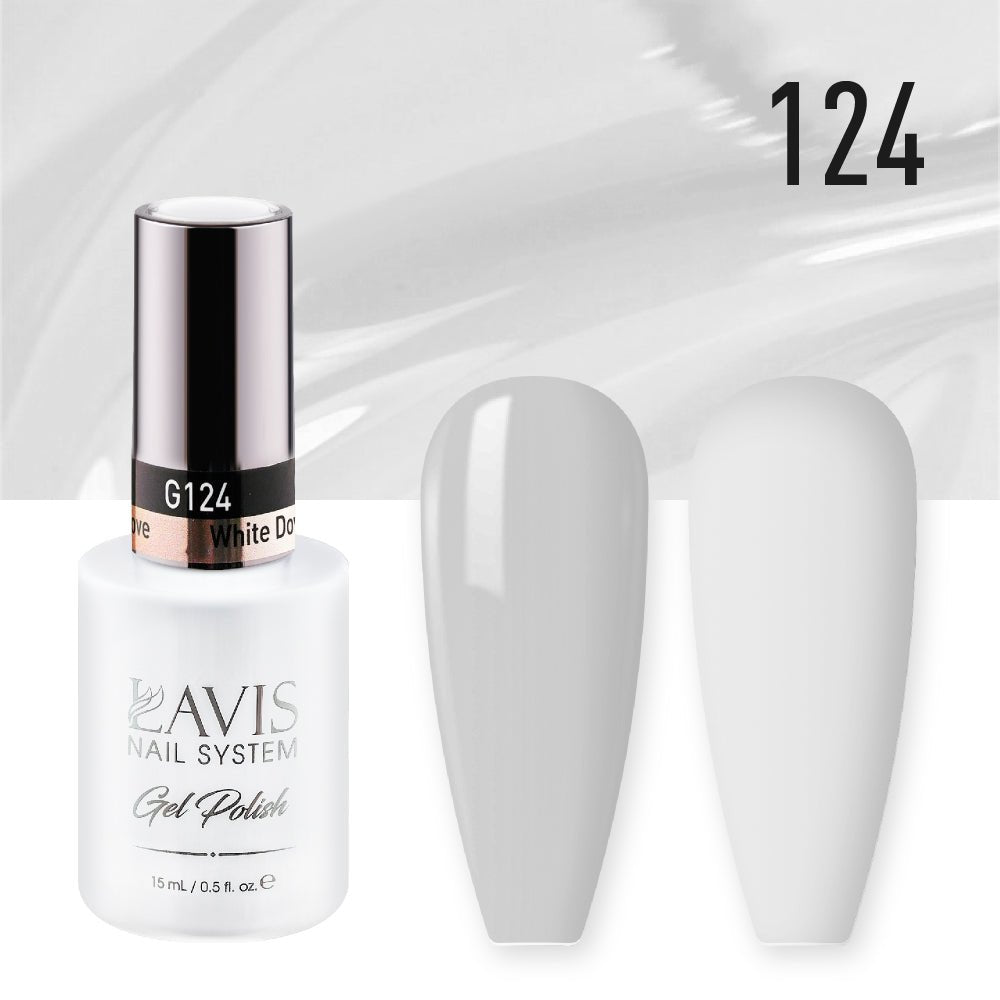 LAVIS Nail Lacquer - 124 White Dove - DTK Nail Supply