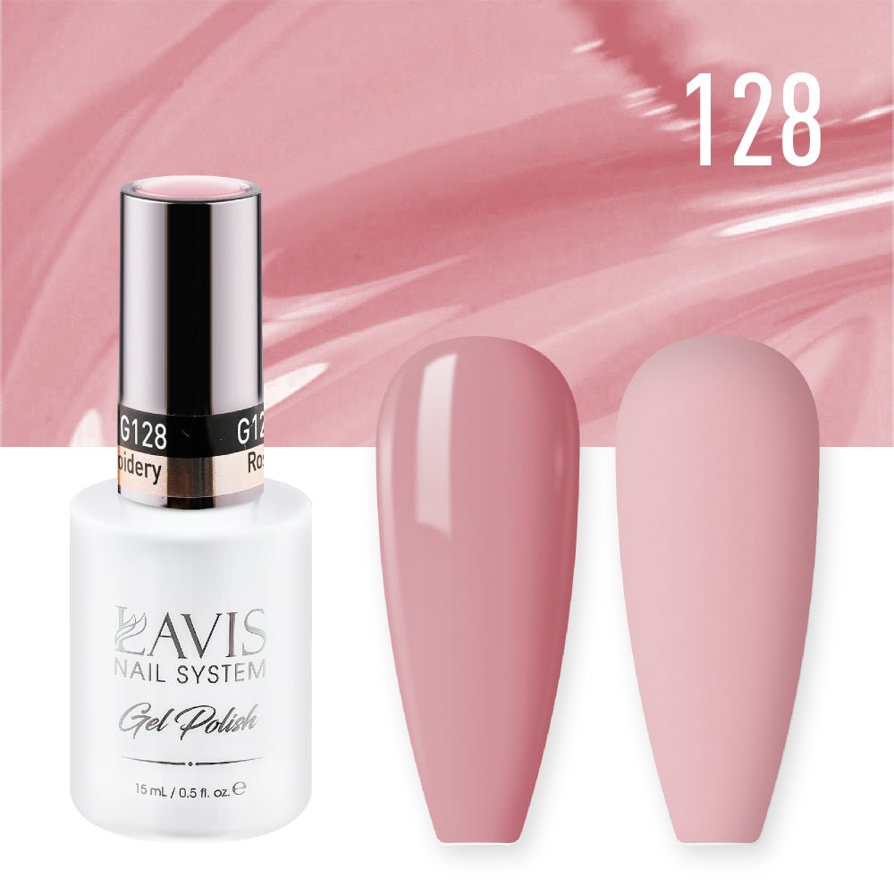 LAVIS Nail Lacquer - 128 Rose Embroidery - DTK Nail Supply
