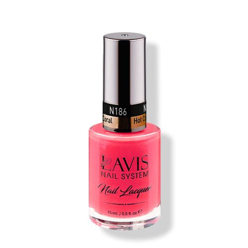LAVIS Nail Lacquer - 186 Hot Coral - DTK Nail Supply