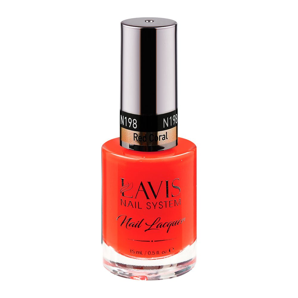 LAVIS Nail Lacquer - 198 Red Coral - DTK Nail Supply