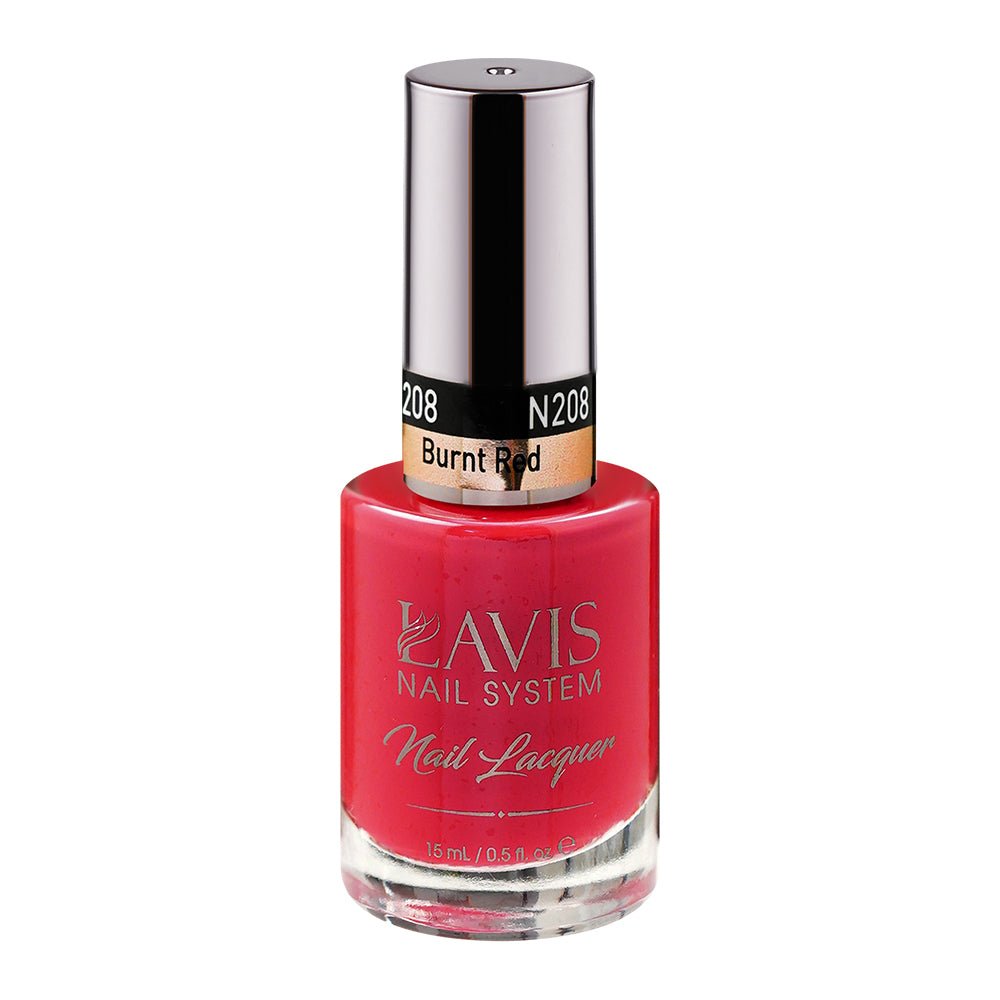 LAVIS Nail Lacquer - 208 Burnt Red - DTK Nail Supply