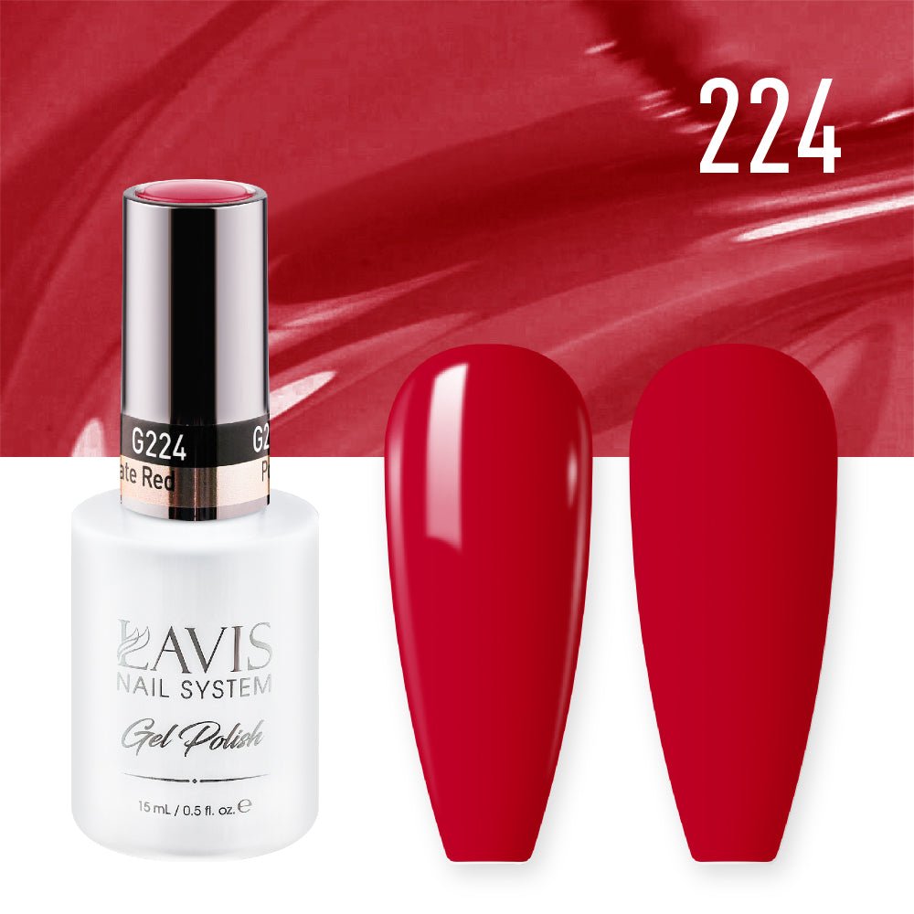 LAVIS Nail Lacquer - 224 Pomegranate Red - DTK Nail Supply