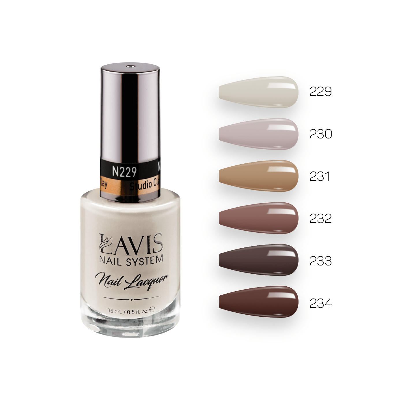 Lavis Nail Lacquer Fall Winter Set N1 (6 colors): 229, 230, 231, 232, 233, 234 - DTK Nail Supply