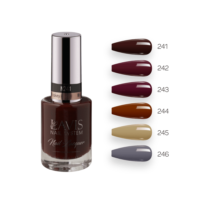 Lavis Nail Lacquer Fall Winter Set N2 (6 colors): 241, 242, 248, 244, 245, 248 - DTK Nail Supply