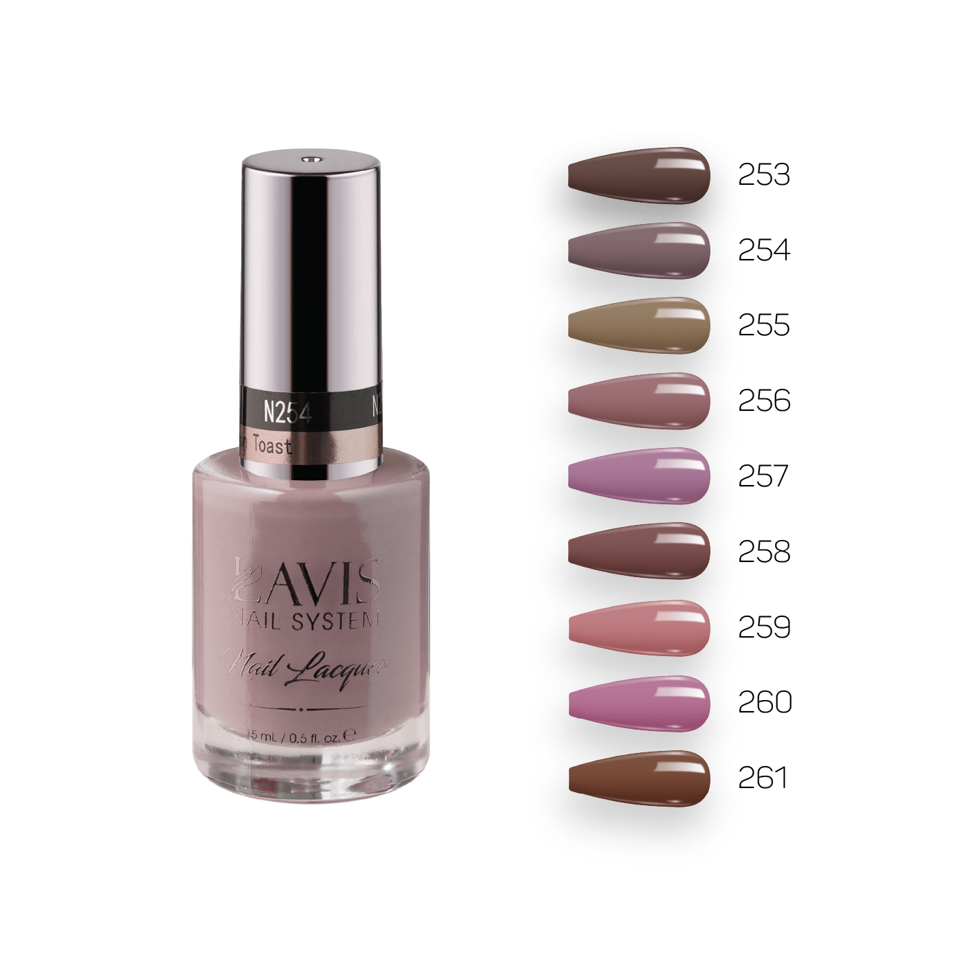 Lavis Nail Lacquer Fall Winter Set N3 (9 colors): 253, 254, 255, 256, 257, 258, 259, 260, 261 - DTK Nail Supply