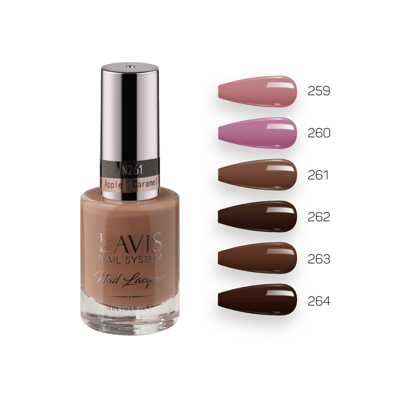 Lavis Nail Lacquer Fall Winter Set N4 (6 colors): 259, 260, 261, 262, 263, 264 - DTK Nail Supply