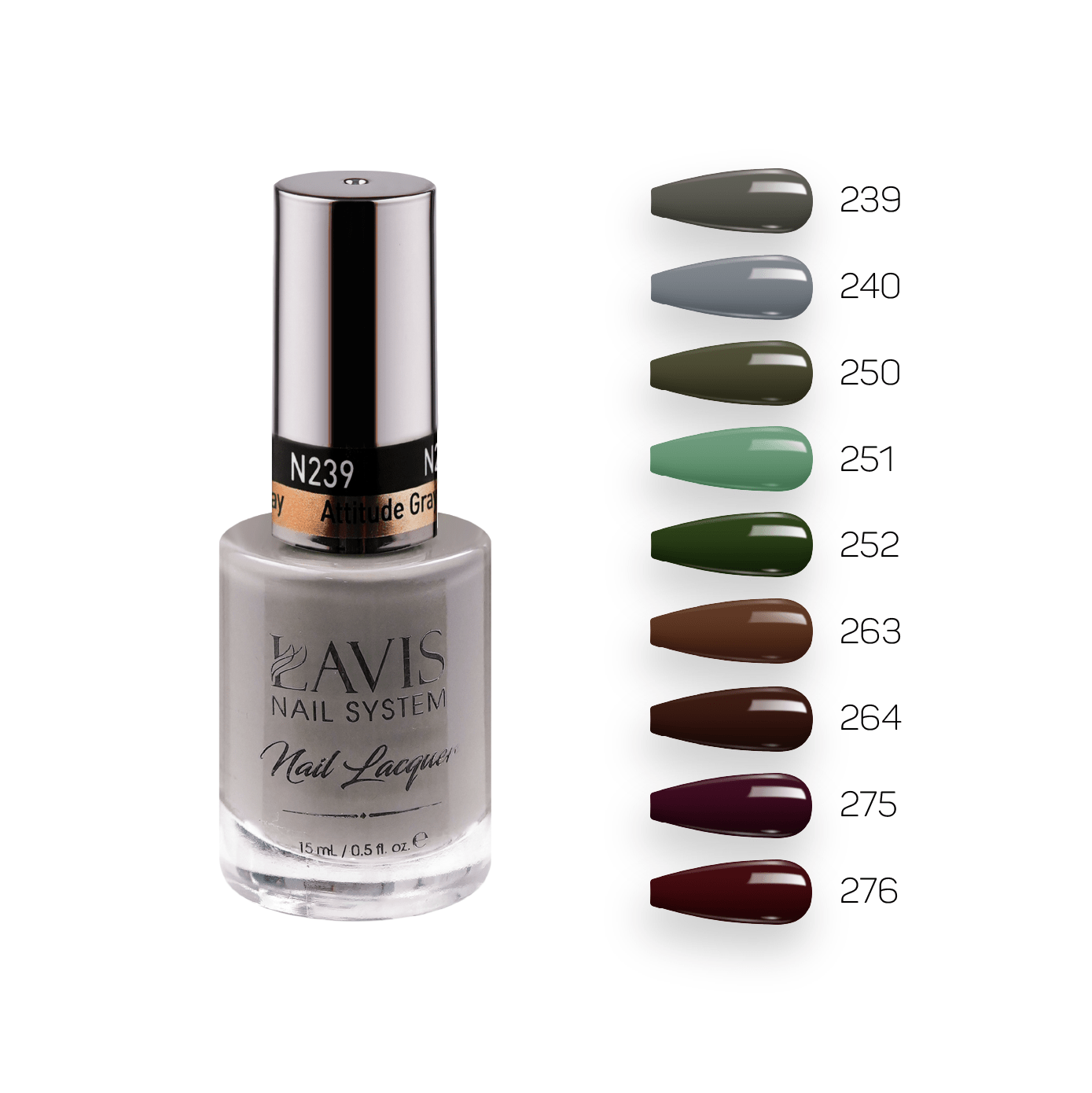 Lavis Nail Lacquer Fall Winter Set N5 (9 colors): 239, 240, 250, 251, 252, 263, 264, 275, 276 - DTK Nail Supply